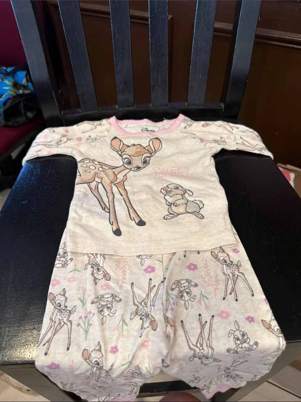 Disney Bambi Pink Cream Pajama Set with Thumper Print